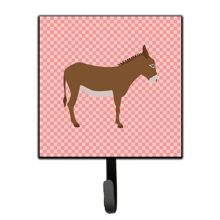 Carolines Treasures Cotentin Donkey Pink Check Leash or Key Holder BB7849SH4